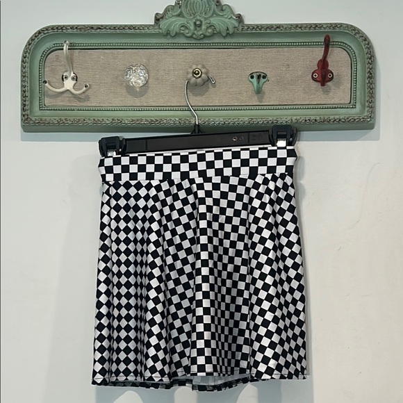 Terez Black and White racing flag Checkered skate Skirt size 10/12 new - Picture 1 of 6